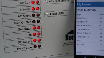 Simple LED status indicator and phone displaying information from a North system
