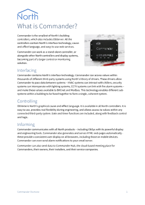 Preview thumbnail of the first page of the Commander Overview PDF document showing its main title and layout.