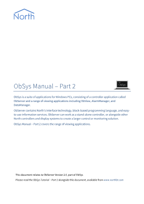 Preview thumbnail of the first page of the ObSys Manual: Part 2 PDF document showing its main title and layout.